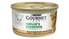 PURINA Gourmet Nature's Creations, Curcan cu Păstârnac și Spanac, conservă hrană umedă pisici, 85g