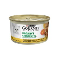 PURINA Gourmet Nature's Creations, Pui cu Spanac și Roșii, conservă hrană umedă pisici, 85g - 1