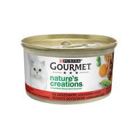 PURINA Gourmet Nature's Creations, Vită cu Mazăre și Morcov, conservă hrană umedă pisici, 85g - 1