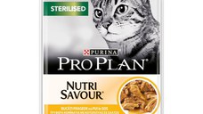 PURINA Pro Plan Sterilised Nutrisavour, Pui, hrană umedă pisici sterilizate, (în sos) PURINA Pro Plan Sterilised Nutrisavour, Pui, plic hrană umedă pisici sterilizate, (în sos), 85g