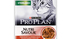 PURINA Pro Plan Sterilised Nutrisavour, Vită, hrană umedă pisici sterilizate, (în sos) PURINA Pro Plan Sterilised Nutrisavour, Vită, plic hrană umedă pisici sterilizate, (în sos), 85g