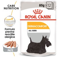 ROYAL CANIN Dermacomfort Adult, hrană umedă câini, prevenirea iritațiilor pielii, (pate), bax, 85g x 12buc - 1