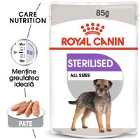 Royal Canin Sterilised Adult, hrană umedă câini sterilizați, (pate) Royal Canin Sterilised Adult, plic hrană umedă câini sterilizați, (pate), 85g - 1