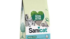 SANICAT Natura Activa, Cellulose, neparfumat, așternut igienic pisici, peleți, celuloza, neaglomerant, ecologic, biodegradabil, 10l