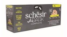 SCHESIR After Dark Complete 4 arome, Pui, conservă hrană umedă fără cereale pisici, (în supă), multipack, 80g x 12buc