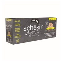 SCHESIR After Dark Complete 4 arome, Pui, conservă hrană umedă fără cereale pisici, (pate), multipack, 80g x 12buc - 1