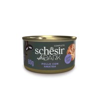 SCHESIR After Dark, Pui și Rață, conservă hrană umedă fără cereale pisici, (în supă), 80g - 1