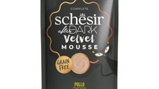 SCHESIR After Dark Velvet Mousse, Pui, plic hrană umedă fără cereale pisici, (mousse), 80g