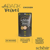 SCHESIR After Dark Velvet Mousse, Pui, plic hrană umedă fără cereale pisici, (mousse), 80g - 7