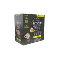 SCHESIR After Dark Velvet Mousse Variety Pack 4 arome, Pui, plic hrană umedă fără cereale pisici, (mousse), multipack, 80g x 12buc - 1