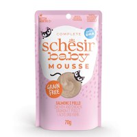 SCHESIR Baby Mousse, Somon și Pui, plic hrană umedă fără cereale pisici junior, (mousse), 70g - 1