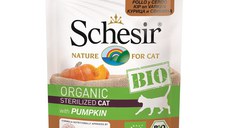 Schesir Cat Bio Sterilised Pui, Porc si Dovleac, Plic 85 g