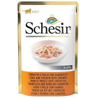 Schesir Cat Ton & Pui & Creveti in Jelly, 85 g - 2