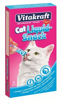 Snack Vitakraft Cat Liquid Somon si Omega 3, 6x15 g - 1