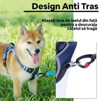 THINKPET Ham Anti-Tracțiune, Căptusit, Albastru Închis, S (33-63cm) - 7