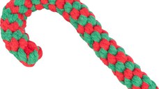 TRIXIE Christmas Baston Acadea, jucărie sfoară câini XS-XL, activități fizice, bumbac, roșu și verde, 19cm