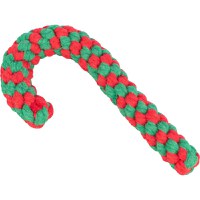 TRIXIE Christmas Baston Acadea, jucărie sfoară câini XS-XL, activități fizice, bumbac, roșu și verde, 19cm - 1