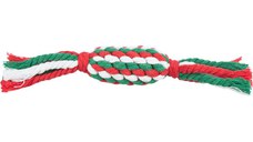 TRIXIE Christmas Bomboana, jucărie sfoară câini XS-XL, activități fizice, bumbac, alb și verde, 24cm