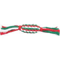 TRIXIE Christmas Bomboana, jucărie sfoară câini XS-XL, activități fizice, bumbac, alb și verde, 24cm - 1