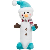 TRIXIE Christmas Om de Zapada cu Fosnaitoare, jucărie de pluș câini XS-XL, activități fizice, poliester, alb și albastru, 38cm - 1