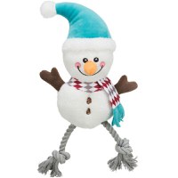 TRIXIE Christmas Om de Zapada, jucărie de pluș câini XS-XL, cu sunet, pluș, alb, 41cm - 1