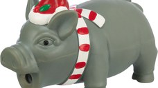 TRIXIE Christmas Porc, jucărie de aport câini XS-XL, cu sunet, latex, gri, 16cm