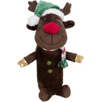 TRIXIE Christmas Ren cu Fosnaitoare, jucărie de pluș câini XS-XL, activități fizice, poliester, maro și roșu, 45cm - 1