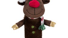 TRIXIE Christmas Ren cu Fosnaitoare, jucărie de pluș câini XS-XL, activități fizice, poliester, maro și roșu, 45cm