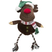 TRIXIE Christmas Ren, jucărie de pluș câini XS-XL, cu sunet, pluș, maro, 49cm - 1