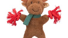 TRIXIE Christmas Ren, jucărie sfoară câini XS-XL, activități fizice, bumbac, maro și roșu, 32cm