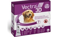 Vectra 3D, spot-on, solutie antiparazitara, caini Vectra 3D, spot-on, soluție antiparazitară, câini 25-40 kg, 3 pipete