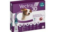 Vectra 3D, spot-on, solutie antiparazitara, caini Vectra 3D, spot-on, soluție antiparazitară, câini 4 -10 kg, 3 pipete