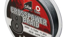 Fir Textil Dam Crosspower 8X Dark Grey, 300m (Diametru fir: 0.15 mm)