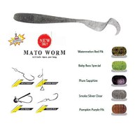 Grub Mato Worm 6.5" 16.5cm Plum Sapphire Herakles - 1