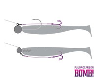 Montura Delphin BOMB! Twisto RIGS Fluorocarbon, 3buc/plic (Marime Ancora: Nr 6 - 10cm) - 3