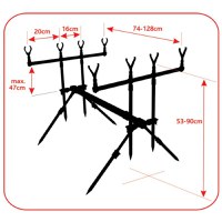 Rod Pod 4 lansete aluminiu RP6 Baracuda - 6