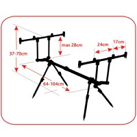 Rod Pod aluminiu Baracuda RP9, 4 posturi - 4