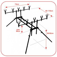 Rod Pod Baracuda RP15, aluminiu, 5 posturi - 7