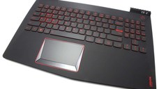 Tastatura Lenovo 5CB0N00205 neagra cu Palmrest negru iluminata backlit