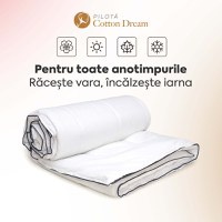 Pilotă Cotton Dream cu microfibră, husă bumbac, 140x200 cm - 5