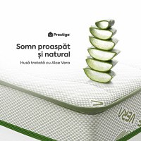 Saltea ALOE VERA HYGENE BIO MEMORY 18+5, 7 zone de confort, spumă poliuretanică elastică, spumă cu memorie, husă detașabilă cu fermoar, lavabilă, superortopedică, Grosime 25 cm - 5