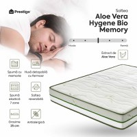 Saltea ALOE VERA HYGENE BIO MEMORY 18+5, 7 zone de confort, spumă poliuretanică elastică, spumă cu memorie, husă detașabilă cu fermoar, lavabilă, superortopedică, Grosime 25 cm - 3