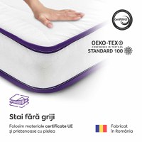 Saltea BASIC ERGO PURPLE LINE, spumă poliuretanică, reversibilă, hipoalergenică, ortopedică, Grosime 12 cm - 5