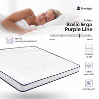 Saltea BASIC ERGO PURPLE LINE, spumă poliuretanică, reversibilă, hipoalergenică, ortopedică, Grosime 12 cm - 3