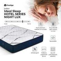 Saltea Ideal Sleep HOTEL SERIES NIGHT LUX, superortopedică, cu spumă poliuretanică și arcuri, husă cu aerisire optimă, Grosime 26 cm - 3