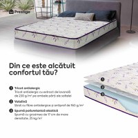 Saltea LAVENDER AIR-FRESH, spumă poliuretanică, reversibilă, hipoalergenică, super ortopedică, Grosime 19 cm - 4