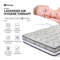 Saltea LAVENDER AIR HYGENE THERAPY, husă detașabilă, superortopedică, cu spumă poliuretanică și arcuri, Grosime 25 cm - 3