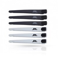 JRL Set 6 clipsuri din carbon pentru frizerie alb/negru - 1