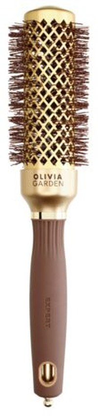 Olivia Garden Perie profesionala de par 35mm Expert Blowout Shine Wavy Bristles Gold&amp;Brown - 1