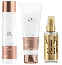 Wella Professionals Pachet Fusion pentru reparare intensa: sampon 250ml + balsam 200ml &amp; Ulei de par Oil Reflections 30ml - 1